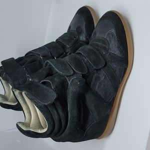 Isabel Maran suede fur sneaker wedge 39